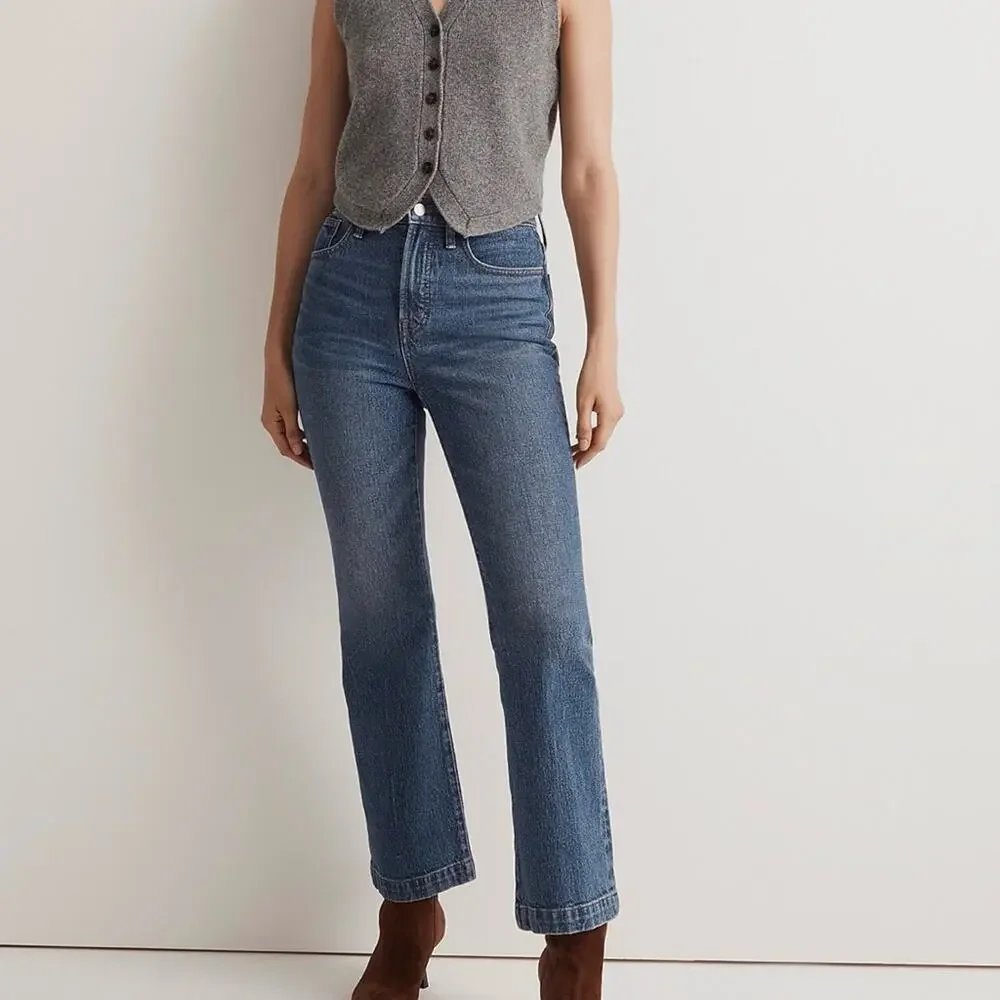 Madewell Perfect Vintage Flare Crop blue Jeans size 25